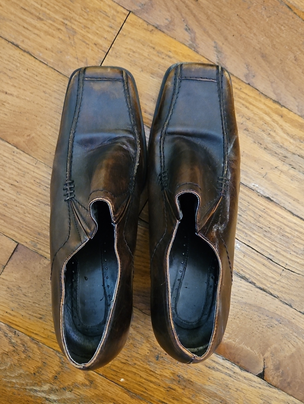 Women's Brown Leather Slip-On Dress Shoes size 40